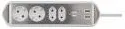 Brennenstuhl "brennenstuhl®estilo" Multi Socket, 2+2-way, 2x USB, 2m, silver/white