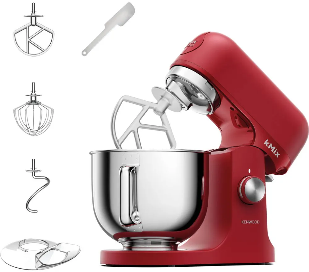 KENWOOD Robot de bucatarie KENWOOD kMiX KMX751ARD, 1000 W, vas inox 5 l, 6 trepte viteza, 3 accesorii patiserie, functie amestecare delicata, functie pornire lenta, rosu