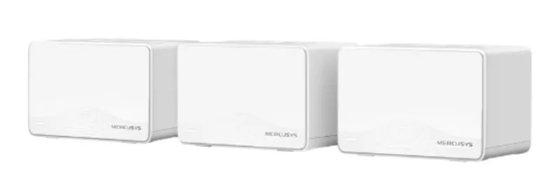 Router Wireless MERCUSYS Router Wireless MERCUSYS MESH MERCUSYS wireless, Wi-Fi 7 BE3600 Dual-Band, 3600 Mbps, 3 1 Gbps Ports WAN/LAN,2.4 GHz;5 GHz,antena int x 4, standard 802.11be "Halo H25BE(3-pack)" (timbru verde 2 lei)