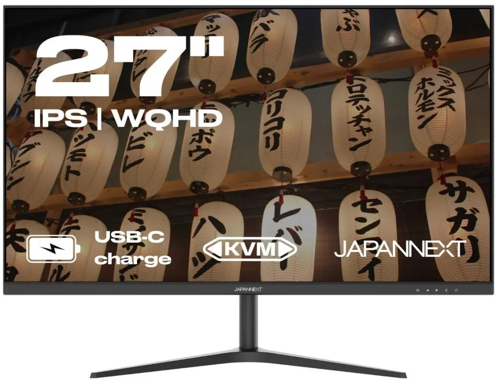 Monitor JAPANNEXT Monitor Japannext 27 inch, IPS WQHD (2560x1440) USB-C Power Supply, LCD Monitor, HDMI, DP, USB-C, KVM, VESA