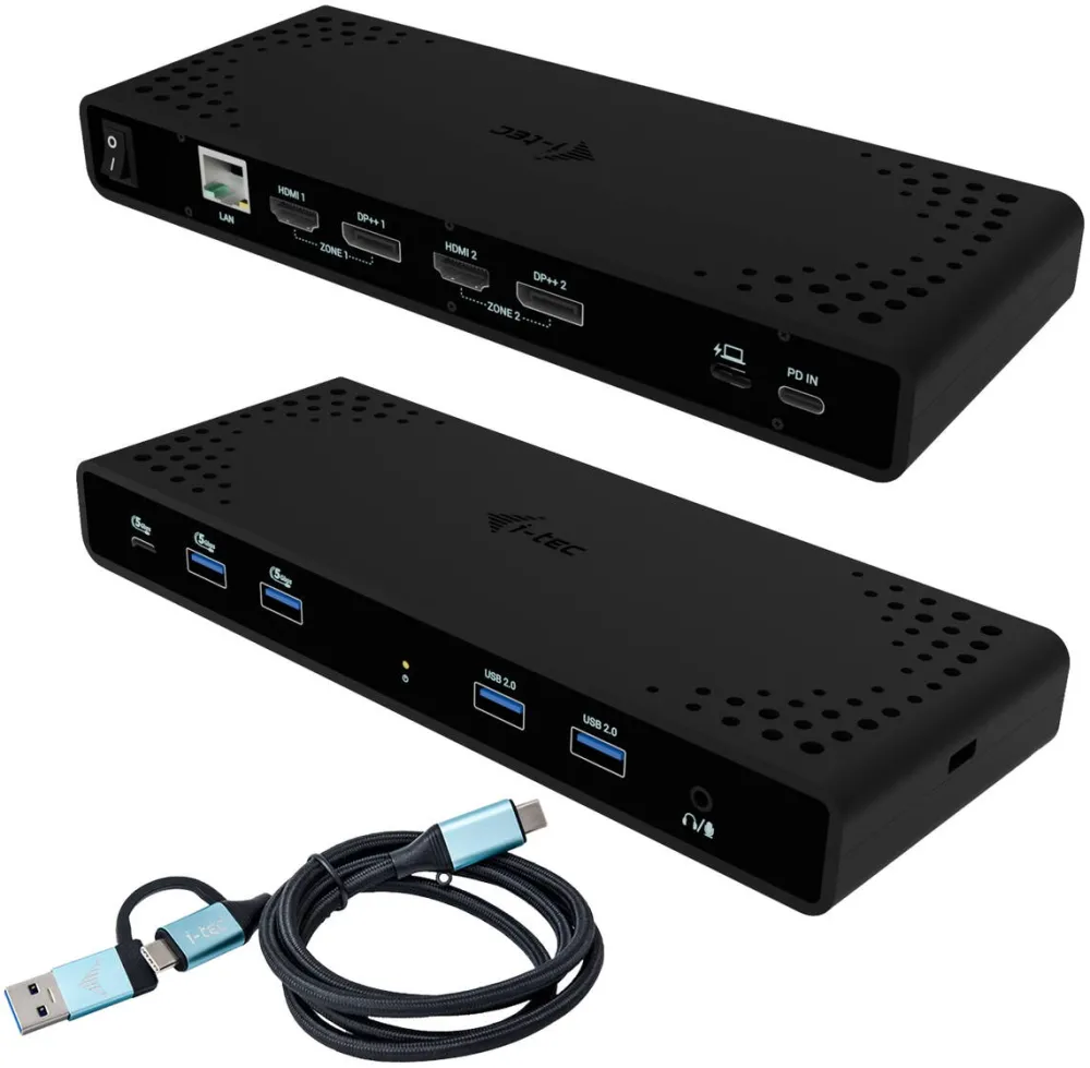 Hub USB I-TEC Hub USB I-TEC Universal Docking Station Dual 4K Display Power Delivery 85W