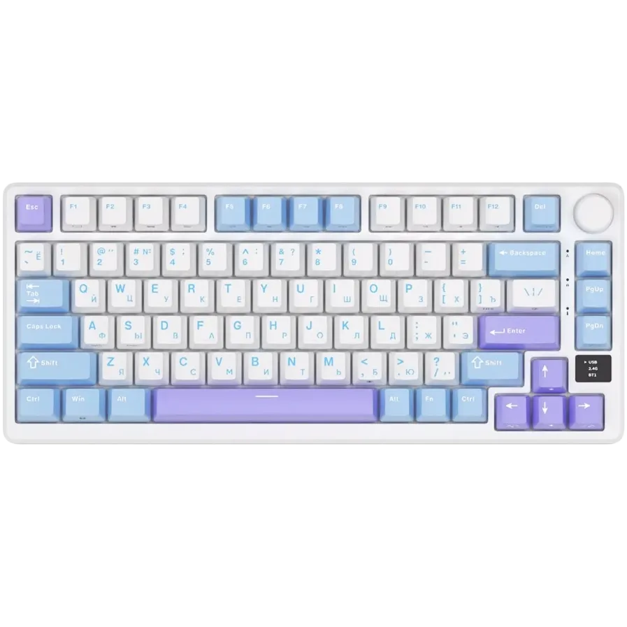 Tastatura Royal Kludge Royal Kludge Gaming Royal Kludge RK-M75, Brown switch, iluminare RGB, Wired, Wireless 2.4Ghz, Bluetooth Multicolor