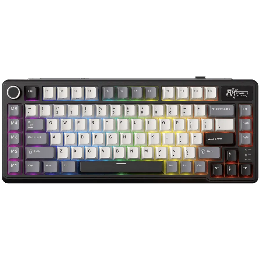 Tastatura Royal Kludge Royal Kludge Gaming Royal Kludge RK-L75, Beige switch, iluminare RGB, Wired, Wireless 2.4Ghz, Bluetooth Multicolor