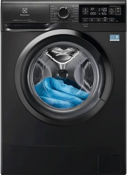 ELECTROLUX Masina de spalat rufe slim EWS6326DXE PerfectCare600, 6 kg, 1000 rpm, Clasa A, motor Inverter, display LED, Rapid 14 min, Antialergic cu abur, Baby, Outdoor, TimeManage, SofPlus, Adancime totala 41.1 cm, Culoare DarkSilver