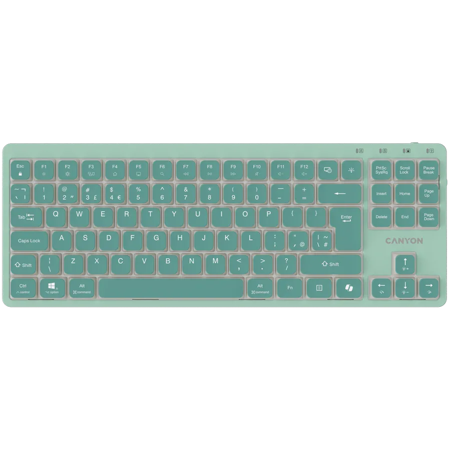 Tastatura CANYON OnType 10, Wired, USB-C Verde