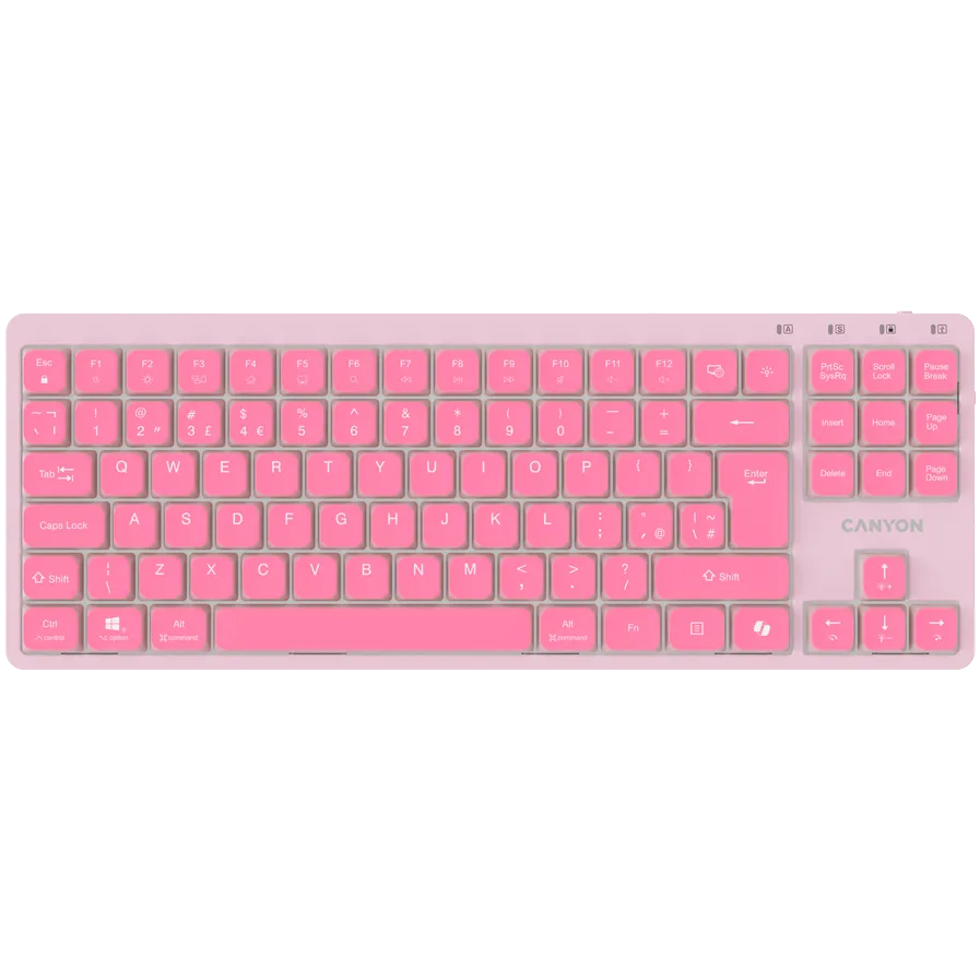 Tastatura CANYON OnType 10, Wired, USB-C Roz