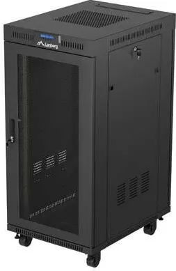 Carcasa server LANBERG Carcasa server LANBERG Standing 19" 24U Rack Installation Cabinet 600×800 Black with Perforated Door and LCD (Flat Pack) V2