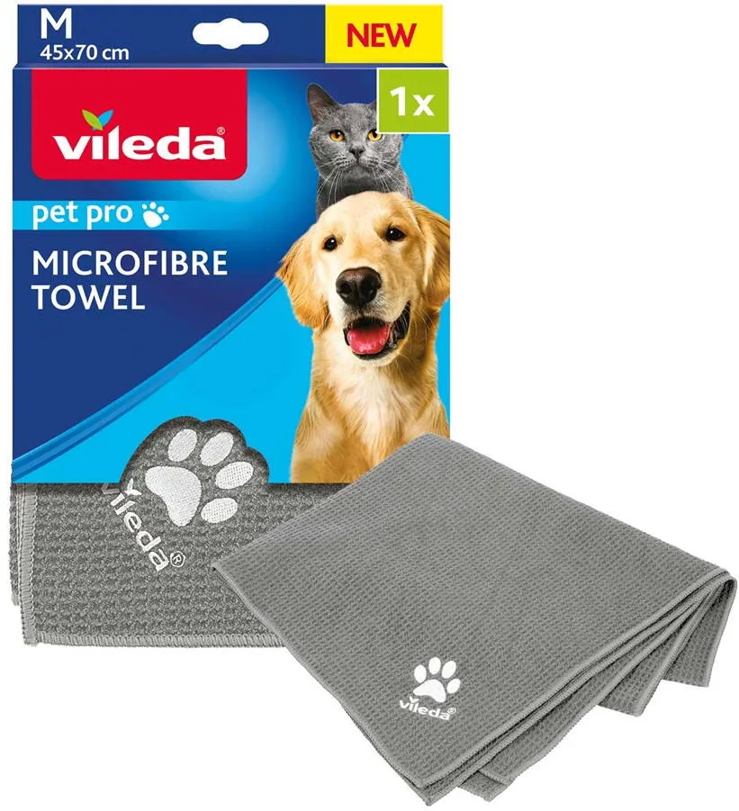 VILEDA Pet Pro Microfibre Hand Towel Grey M