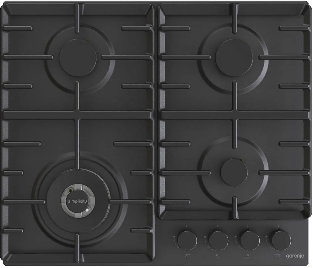 Plita GORENJE incorporabila GW642SYB, Gaz, 4 arzatoare, Wok, negru