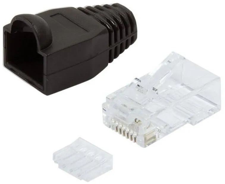Accesoriu Retea Logilink Plug Connector Cat.6 RJ45 100pcs. set, unshielded, black