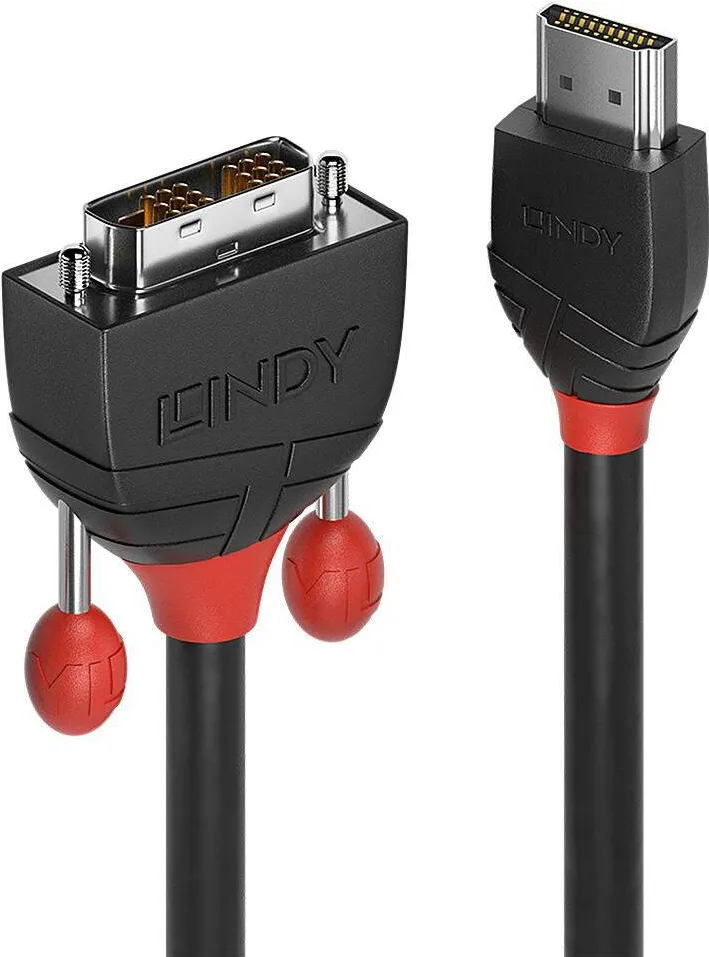 Lindy HDMI an DVI-D Single Link Kabel Black Line 2m
