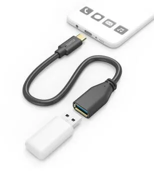 Adaptor HAMA USB Adapter Cable, OTG, USB-C Plug - USB-A Socket, 15 cm, black