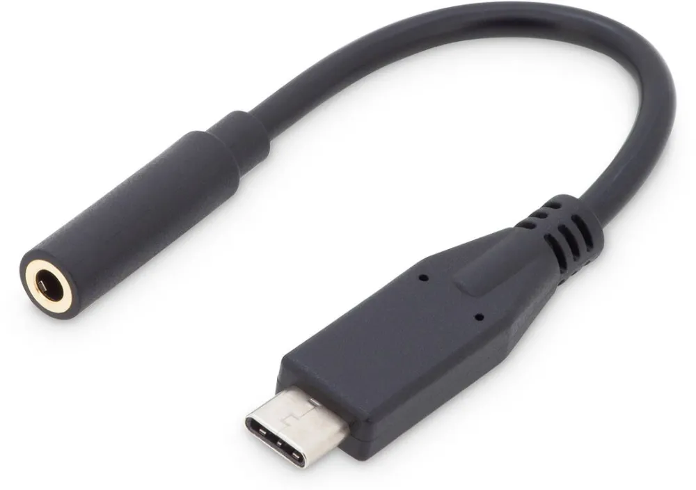 Adaptor Digitus Adaptor Digitus Adap Digitus Cable USB-C to Audio 3.5mm 0,2m black