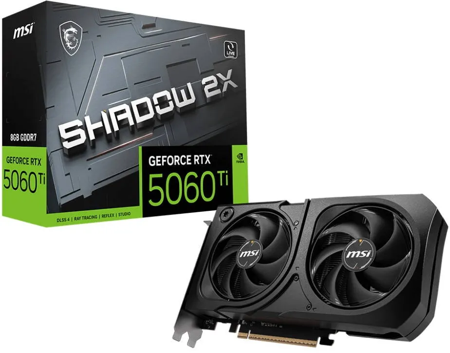 Placa Video MSI Placa Video MSI GeForce RTX 5060 Ti 8G SHADOW 2X OC PLUS VGA
