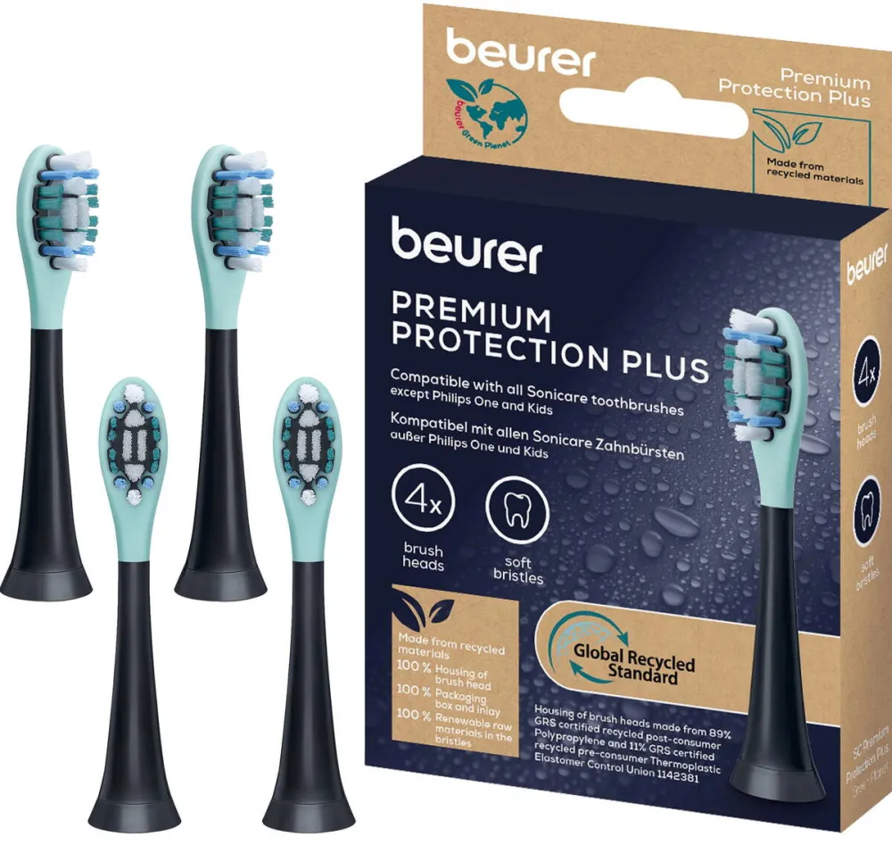 Beurer Beurer Beurer SC Premium Protection Plus Green Planet, black brush head, 4-pack