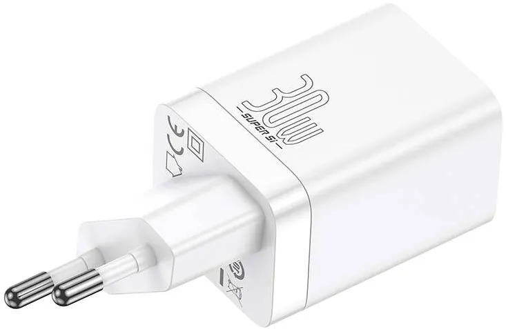 Baseus Super Si Pro, Quick Charge 30W, 1 x USB 5V/3A, 1 x USB Type-C 5V/3A, alb "CCSUPP-E02" - 6953156206359