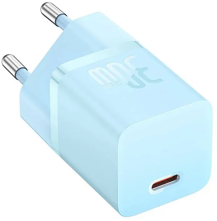 Baseus Mini, GaN5 Fast Charger 30W, 1 x USB Type-C 5V/3A,  albastru "CCGN070603" - 6932172624453