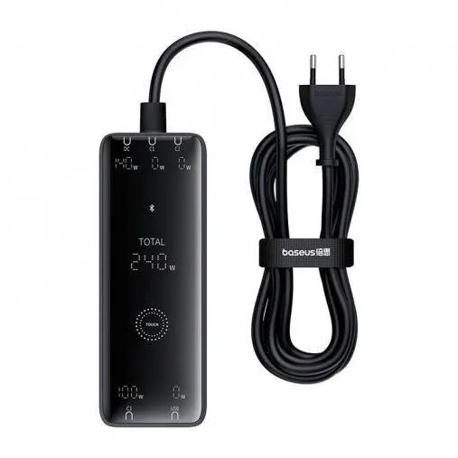 Baseus Digital GaN Intelligent, Quick Charge 240W, 1 x AC, 3 x USB Type-C Output 5V/3A, 1 x USB, lungime 1m, negru "P10163901113-00" - 6932172646110