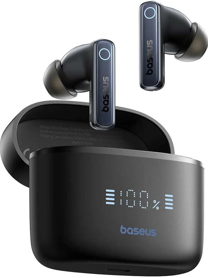 Casti Bluetooth Baseus Bowie 30, pt smartphone, wireless, bluetooth 5.3, microfon pe casca, 65 ore durata baterie, negru "A00073100126-00"