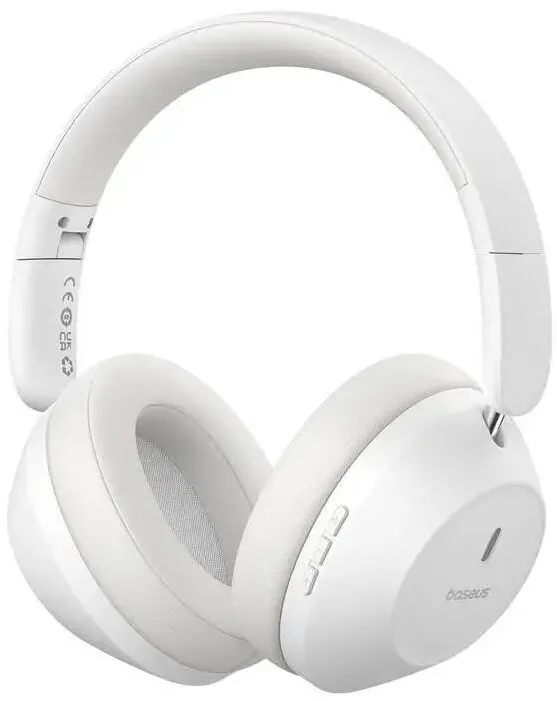 Casti Bluetooth Baseus Bass 30 Max, pt smartphone, wireless, bluetooth 5.3, microfon pe casca, 50 ore durata baterie, alb "A00070700211-00" - 6932172657819