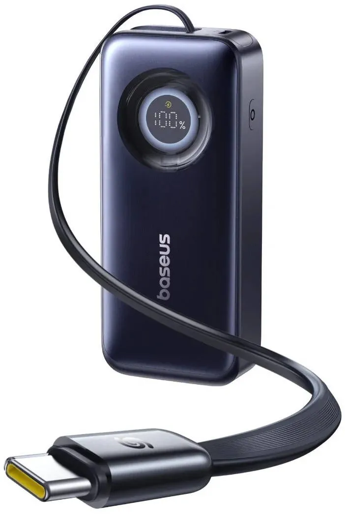 Baseus POWER BANK EnerCore Power, capacitate 20000mAh 67W, 2 x USB Type-C, retractabil USB Type-C 80cm, display, negru "E0027H00"  - 6932172691929