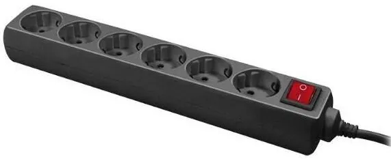 Logilink PRELUNGITOR LOGILINK, Schuko x 6, 3G 1.5mm2, 230 V/16 A, 50 Hz, max. 3500 W, buton intrerupator iluminat, IP20, 1.5m, alb, "LPS202"