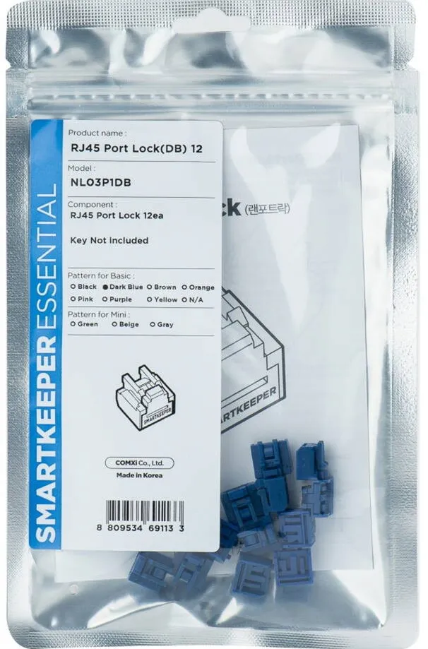Hub USB SmartKeeper NL03P1DB 12 x RJ45 Port Blockers without Lock Key Basic Dark Blue SLSART-0065 SLSART0065 (SLSART-0065)