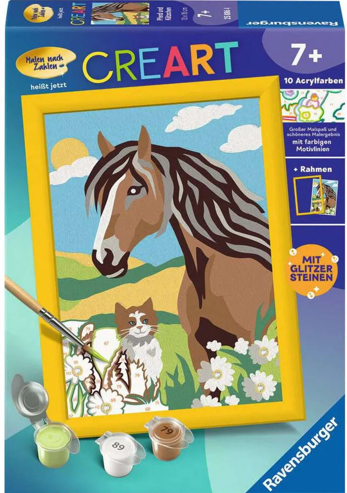 Jucarie creativa Ravensburger CreArt - horse and kitten, painting