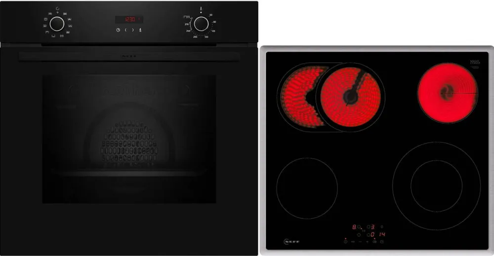 Set cuptor si plita electrica incorporabile Neff BX46PB 71 l negru/inox