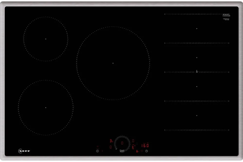 Plita Neff T68SHV4L0 N 70, Autonomous hob (black/stainless steel, 80 cm)