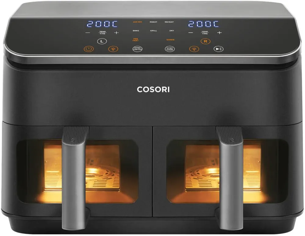 Friteuza cu aer cald Cosori Dual Basket CAF-R901-AEU 1750 W 2 cosuri x 4,25 l negru