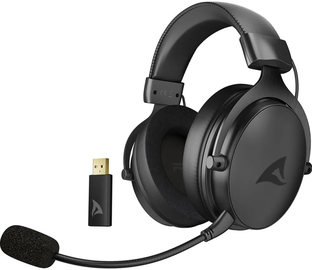 Casti Over-Head Sharkoon Skiller SGH40W, gaming headset black, USB-A dongle, 3.5 mm jack