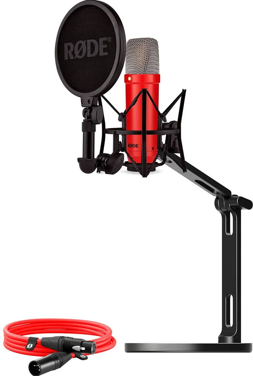 Microfon Rode NT1 Signature +XLR cable+Desktop Studio Arm, microphone (red, bundle)