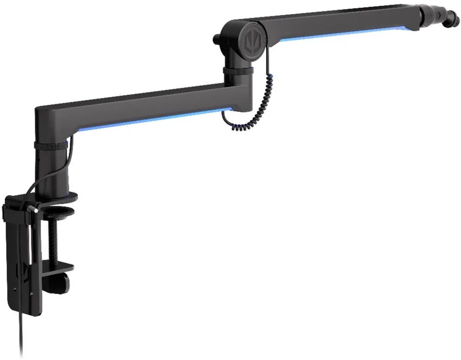 Microfon Endorfy Endorfy ENDORFY Microphone Mount Broadcast Low Profile RGB Boom Arm Black, for up to 2kg, LED backlighting