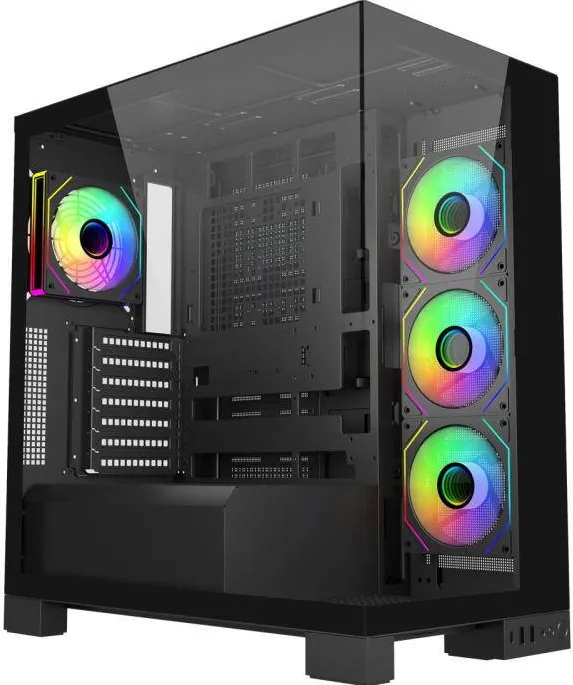 Carcasa PC Fortron FSP M540, tower case black, tempered glass x 2