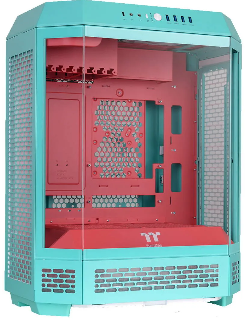 Carcasa PC Thermaltake The Tower 600, tower case mint/red, tempered glass x 3