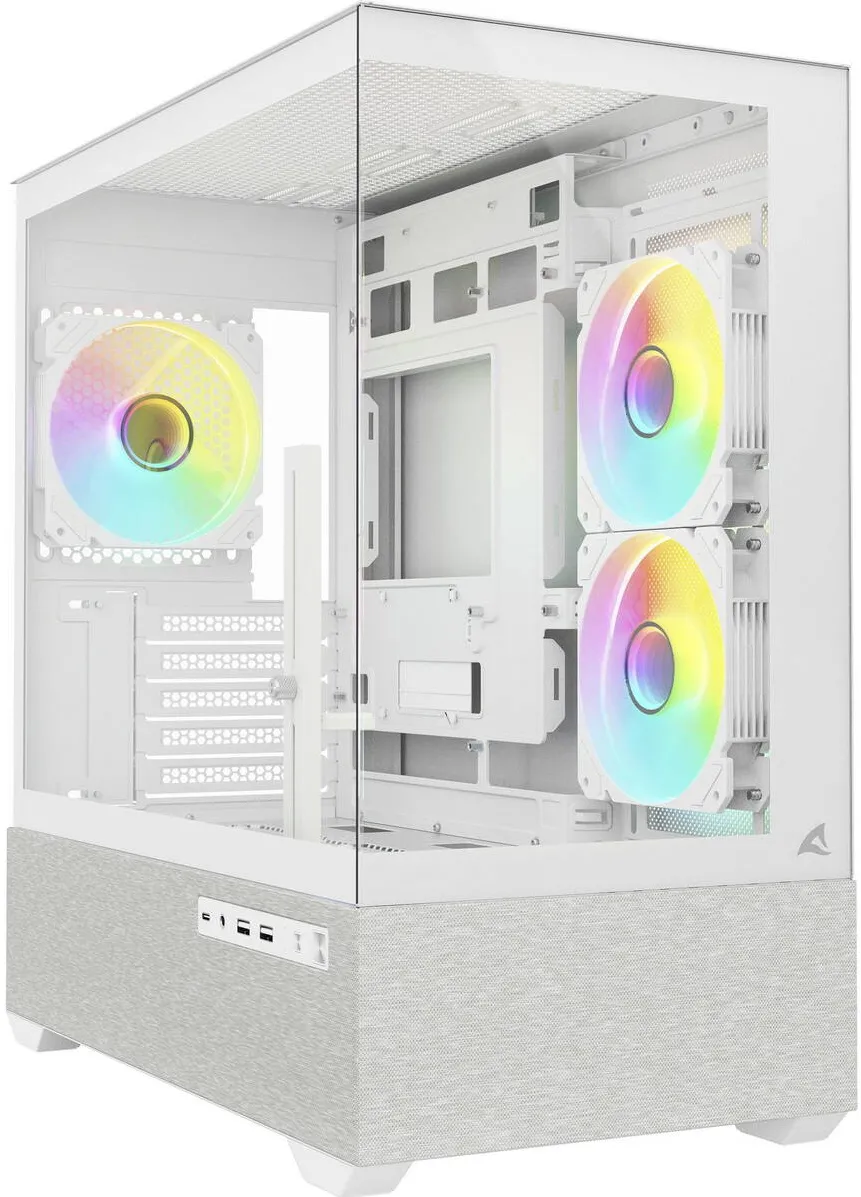 Carcasa PC Sharkoon MK7 ARGB, tower case white, tempered glass x 2