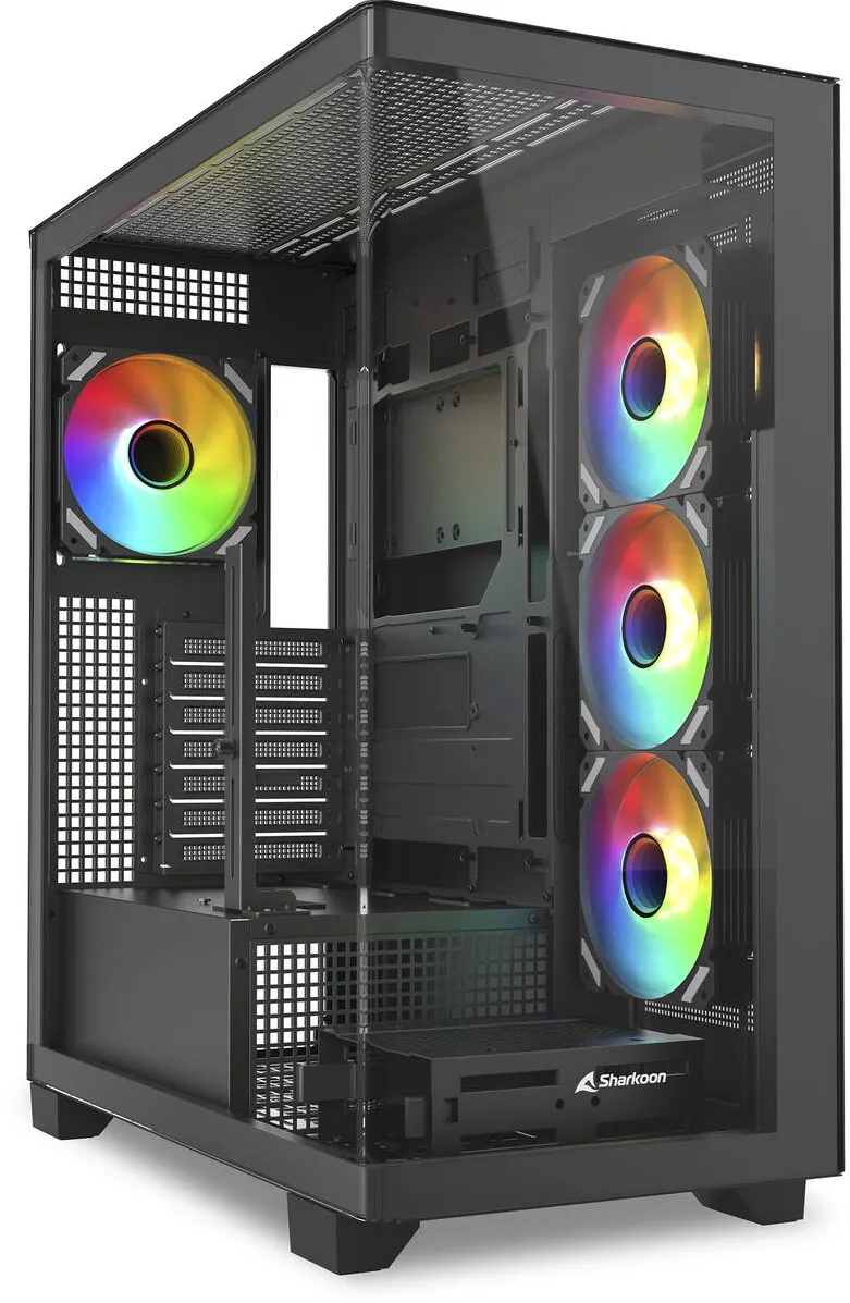 Carcasa PC Sharkoon ELITE SHARK CA500, Tower case black, Tempered Glass x 2