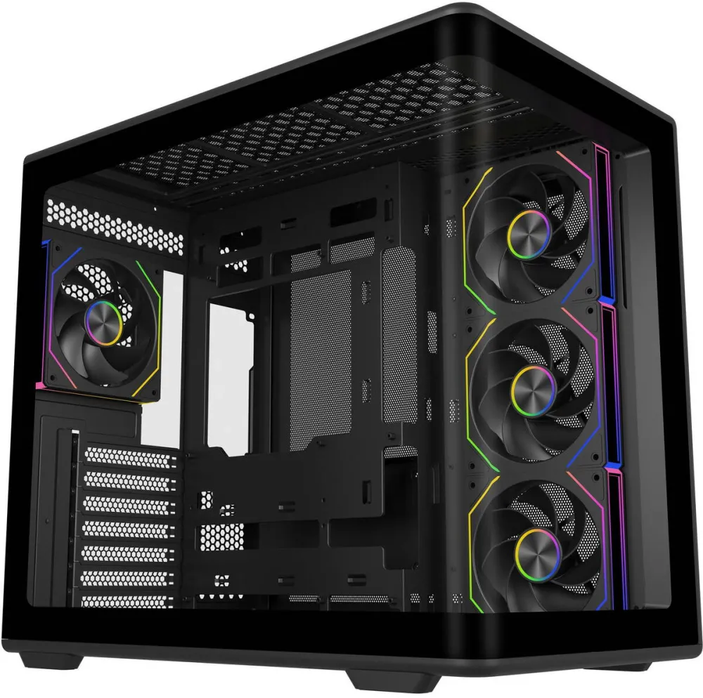 Carcasa PC Cooler Master Elite 600 ARGB, Tower Case, Black, Tempered Glass x 2
