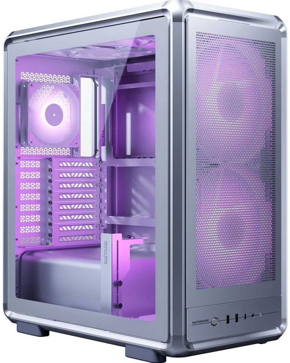 Carcasa PC Cooler Master Masterframe 500 Mesh ARGB, Tower Case Silver, Tempered Glass