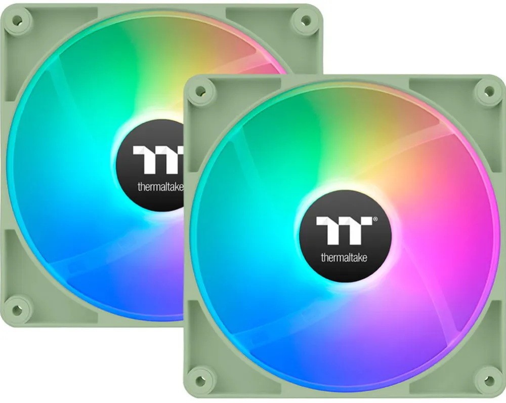 Thermaltake CT140 Reverse ARGB Sync PC Cooling Fan Matcha Green (Light Green, Pack of 2, Reverse, 140 mm)