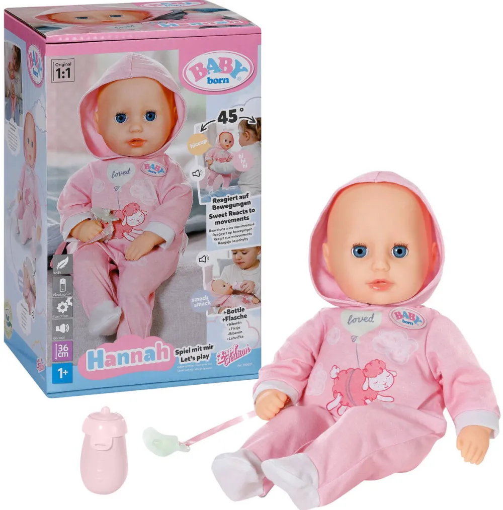 Zapf Creation BABY born Hannah Play with me 36cm, Doll