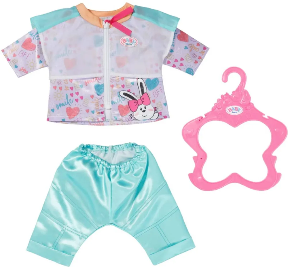 Zapf Creation BABY born leisure suit Aqua 43cm, doll accessories (jacket and trousers, including clothes hanger)