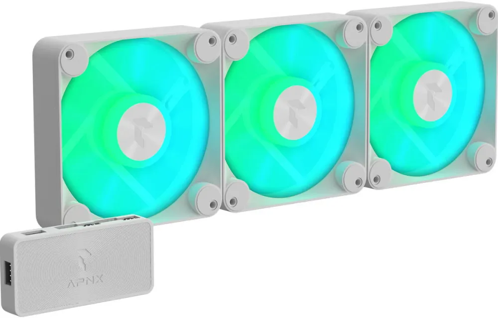APNX FP1-120-3 Pack, white case fans, 3-pack, 120 mm