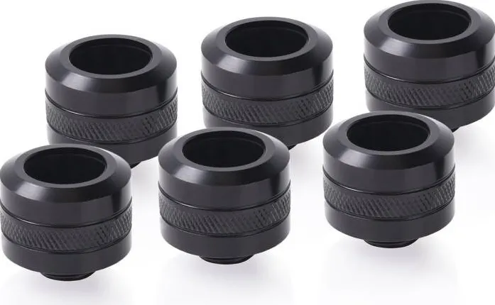 Alphacool Eiszapfen PRO 16mm HardTube Fitting G1 / 4 - Deep Black Sixpack, connection