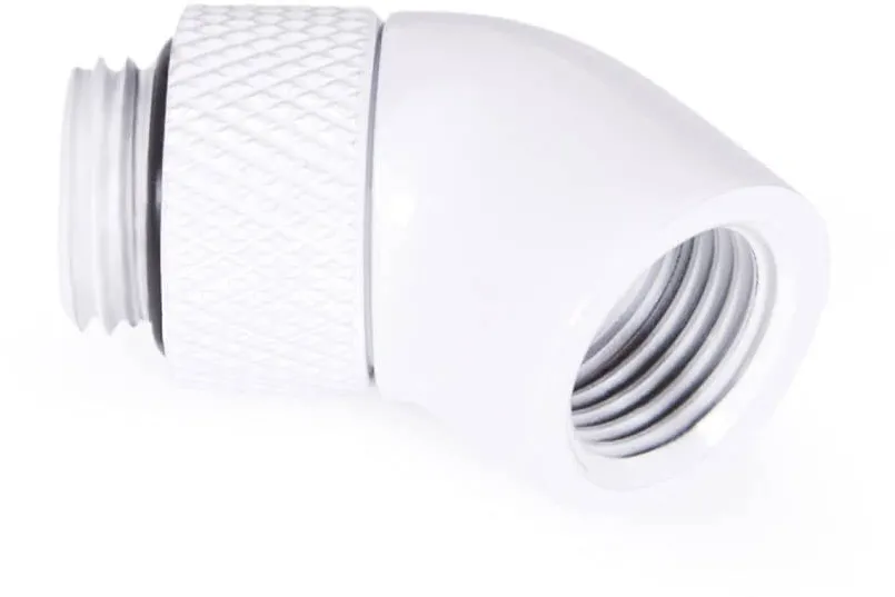 Alphacool icicle angle adapter 45 rotatable G1/4 male to G1/4 female - white, connections (white)