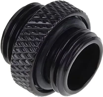 Alphacool icicle double nipple G1/4 AG to G1/4 AG, connection (black, for soft hoses (PVC, silicone, neoprene))
