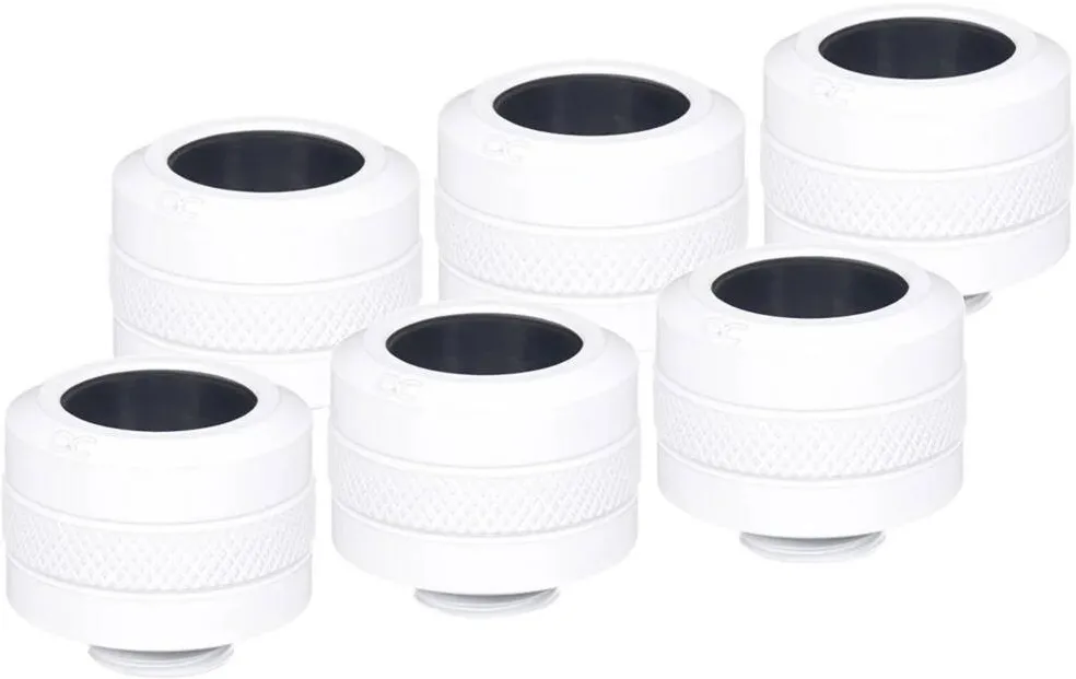 Alphacool Eiszapfen PRO 16mm HardTube Fitting G1/4 - White (set of 6)