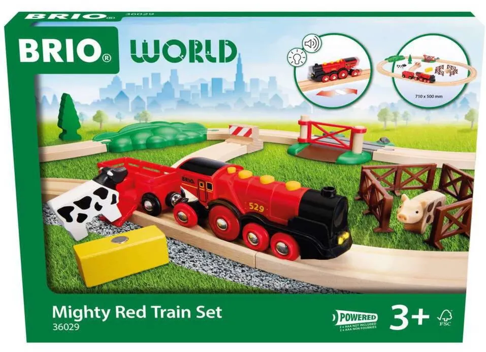 Ravensburger BRIO World World Red Lola Farm Train Set, Railway