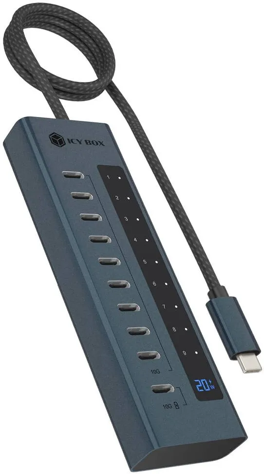 Docking Station Icy Box IB-HUB1450-C31 10 Port Hub mit 48W Netzteil